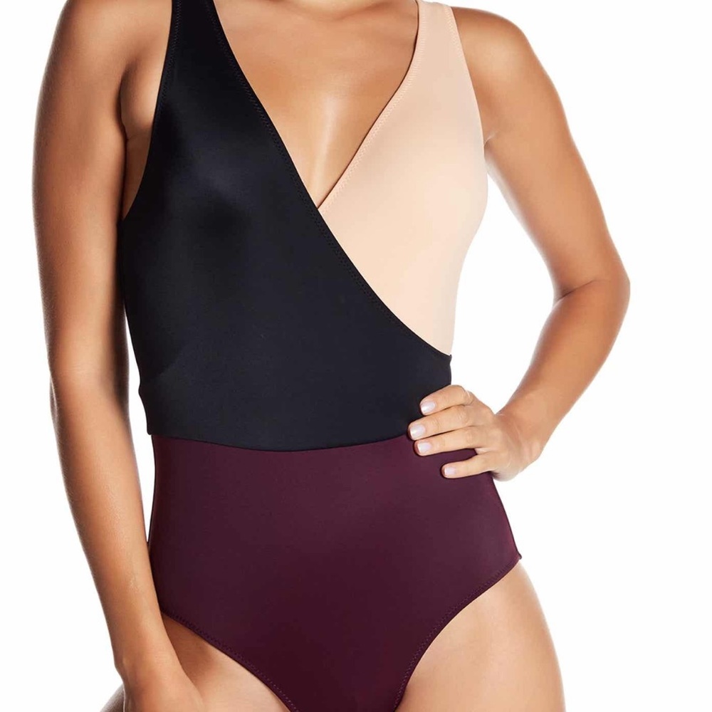 Solis&striped ballerina one-piece swimsuit